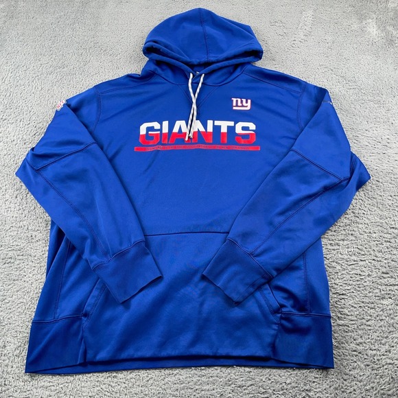 New York Giants Hoodie Mens XL Blue Team Issued Game Worn Coach Nike Pullover - Picture 2 of 11